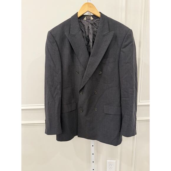 Pronto Uomo Wool 2 Piece Suit Jacket & Pants Set Men's Size 42 R / 38x29 Gray - Picture 1 of 15